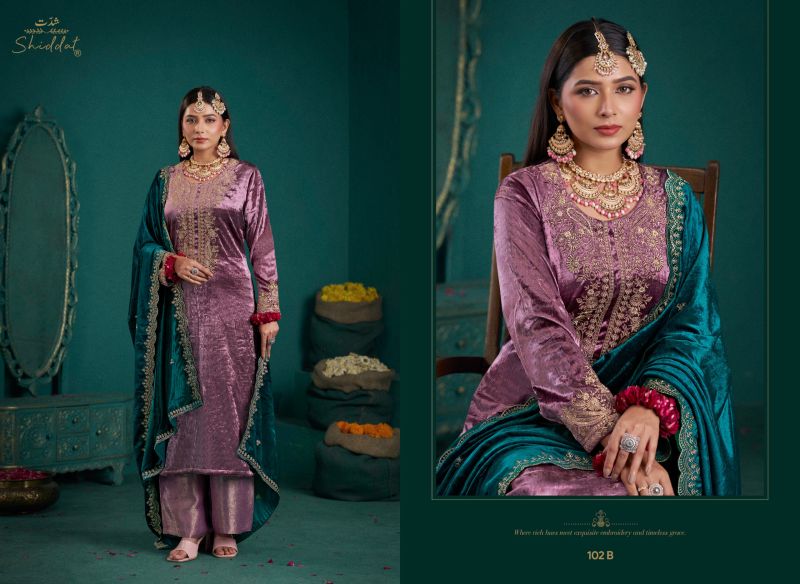 Zareen 102 By Shiddat Viscose Velvet Salwar Kameez 